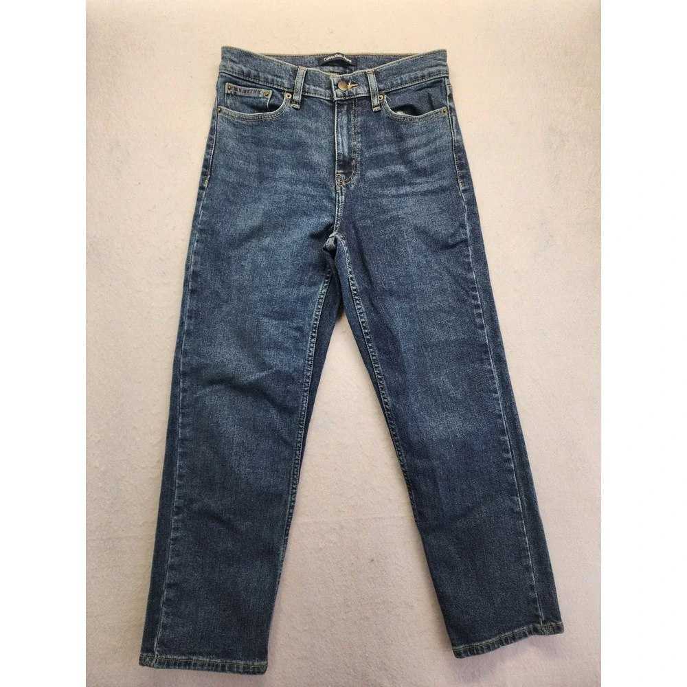Calvin Klein High Rise Straight Leg Blue Denim Jeans Size 4